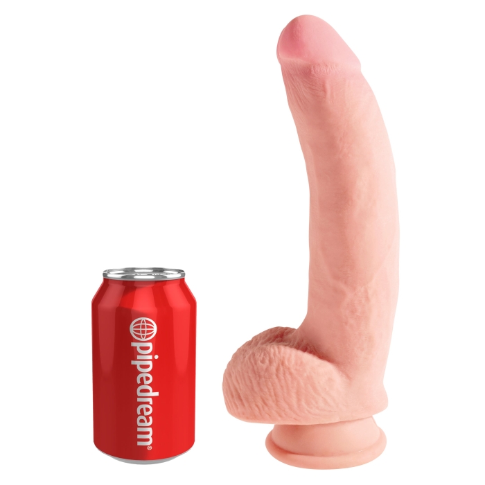KING COCK PLUS 10" TRIPLE DENSITY COCK WITH BALLS - LIGHT - Click Image to Close