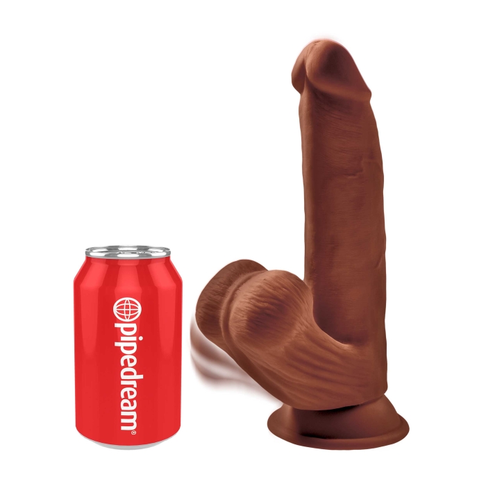 KCP 8" TRIPLE DENSITY COCK WITH SWINGING BALLS - BROWN - Click Image to Close