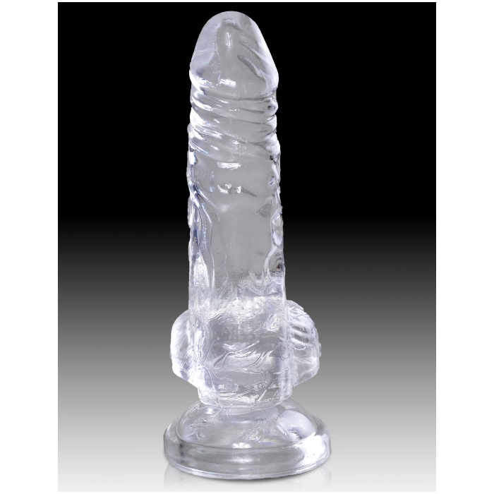 KING COCK CLEAR 4" W/ BALLS - CLEAR