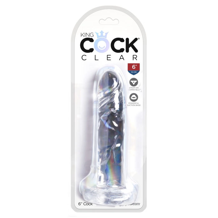 KING COCK CLEAR 6" W/ BALLS - CLEAR