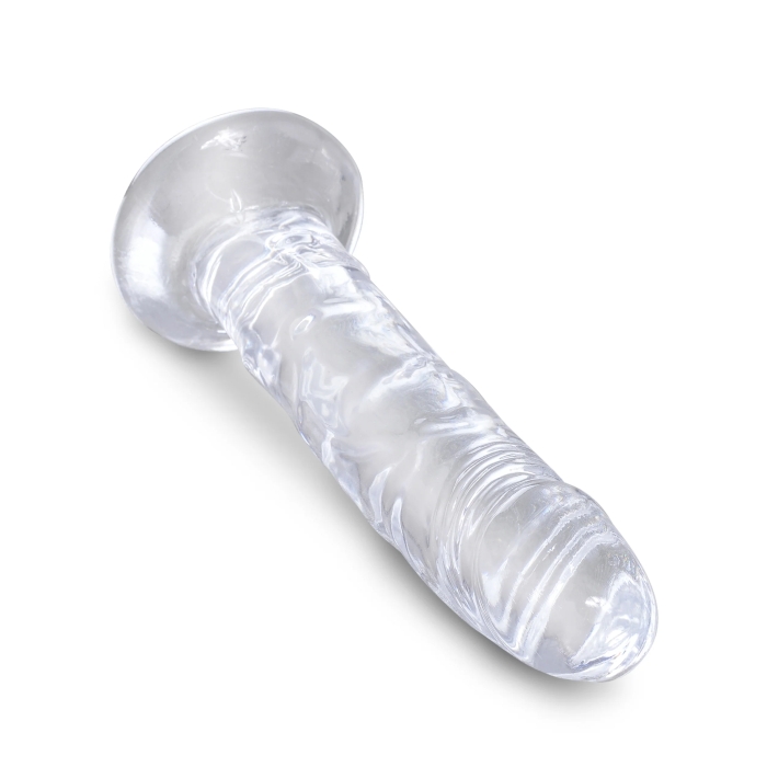 KING COCK CLEAR 6" W/ BALLS - CLEAR - Click Image to Close