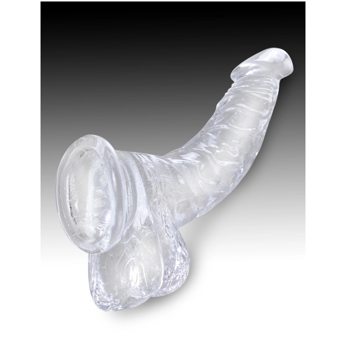 KING COCK CLEAR 7.5" W/ BALLS - CLEAR - Click Image to Close