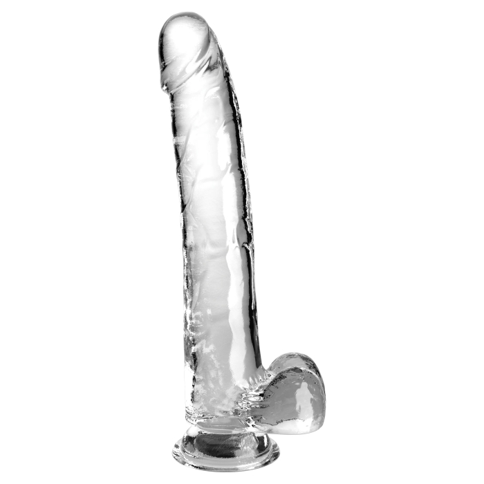 KING COCK CLEAR 11" W/ BALLS - CLEAR - Click Image to Close