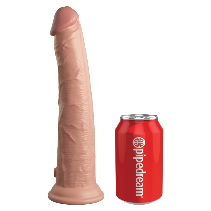 KING COCK ELITE 10" SILICONE DUAL DENSITY COCK - LIGHT - Click Image to Close