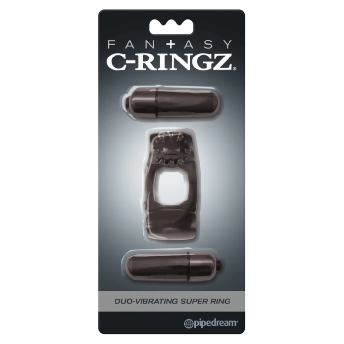 FANTASY C-RINGZ DUO VIBRATING SUPER RING - BLACK