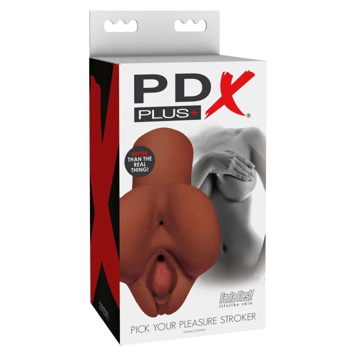 PDX PLUS PICK YOUR PLEASURE STROKER - BROWN 6.5" - Click Image to Close