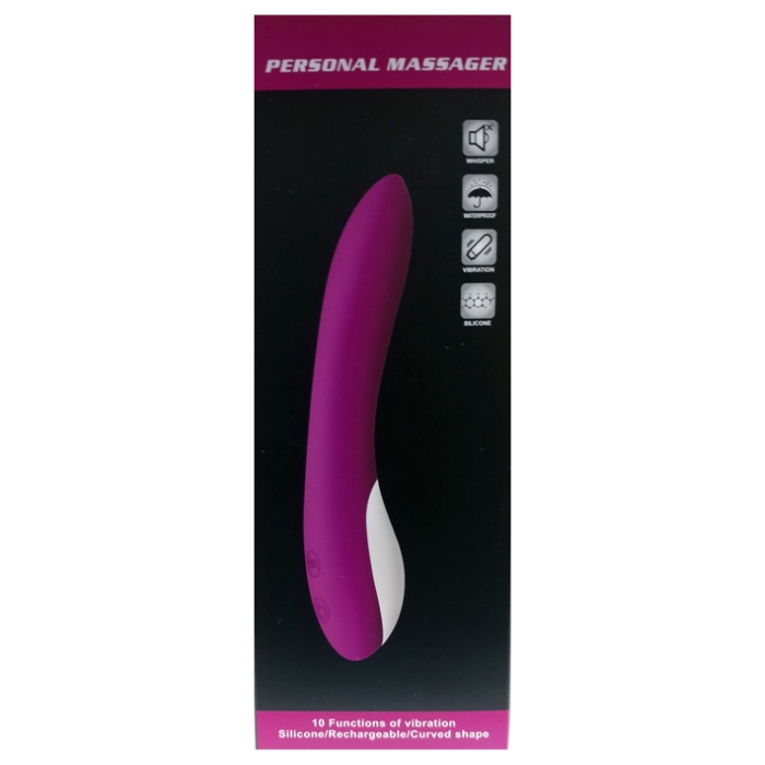 SILICONE 10X RECHARGEABLE MASSAGER - PURPLE