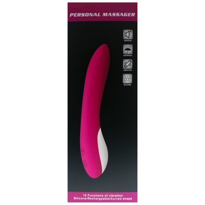 SILICONE 10X RECHARGEABLE MASSAGER - RED