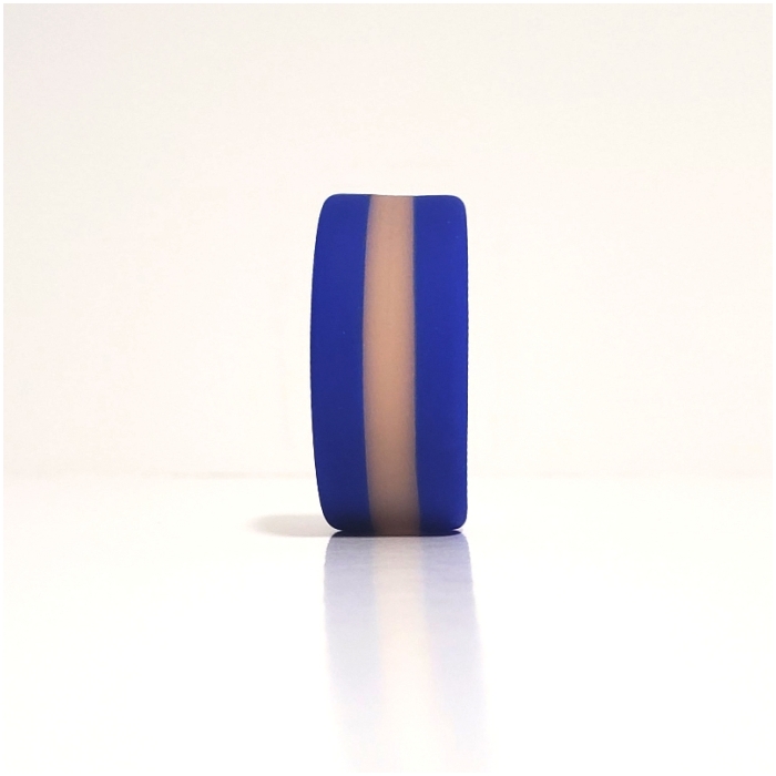 STRIPES PREMIUM BANDED SILICONE RING - BLUE LAGOON