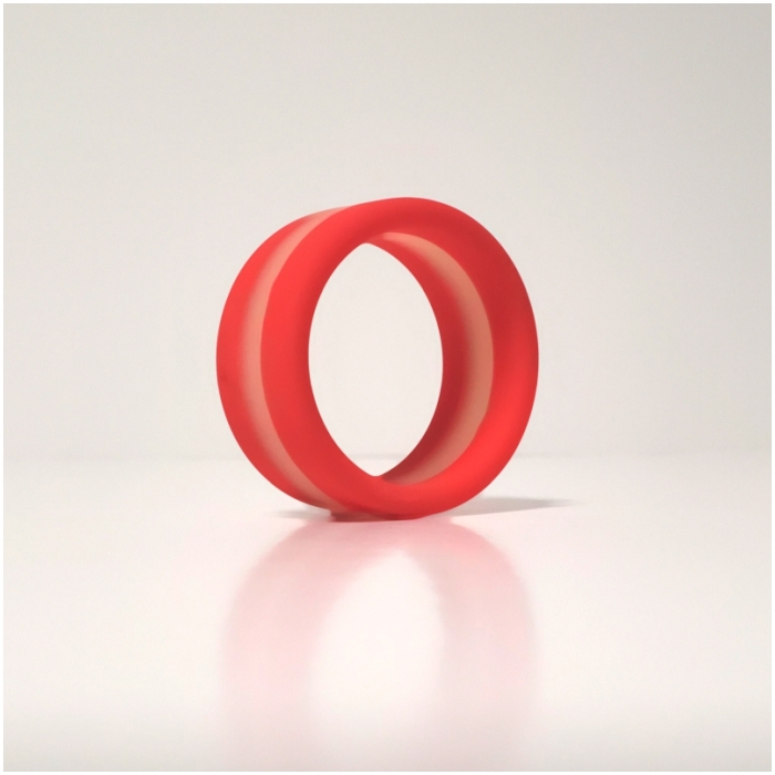 STRIPES PREMIUM BANDED SILICONE RING - RED SANGRIA