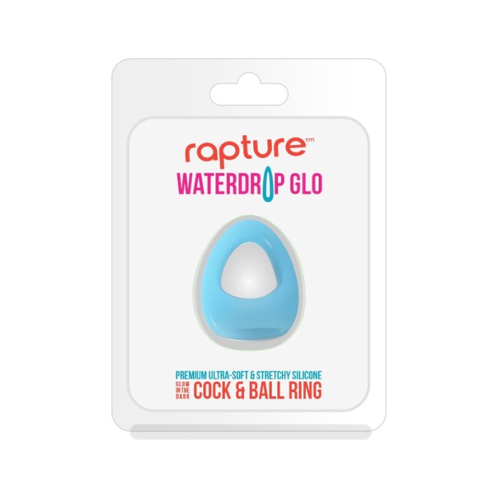 RAPTURE WATERDROP GLO COCK & BALL RING - BLUE RASPBERRY