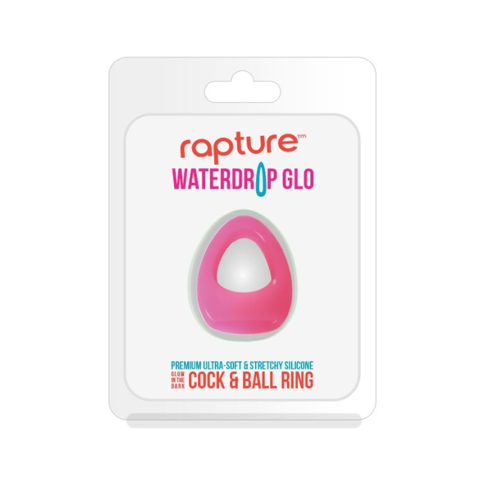 RAPTURE WATERDROP GLO COCK & BALL RING - PINK COTTON