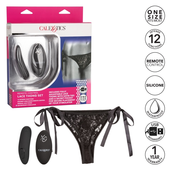 REMOTE CONTROL LACE THONG SET TOY LINGERIE