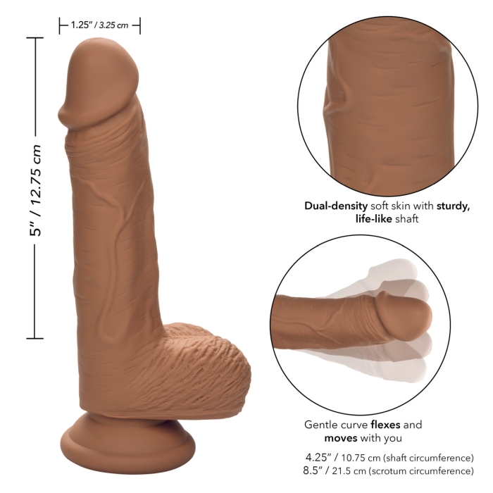 DUAL DENSITY SILICONE STUDS 5"/12.75 CM - BROWN - Click Image to Close