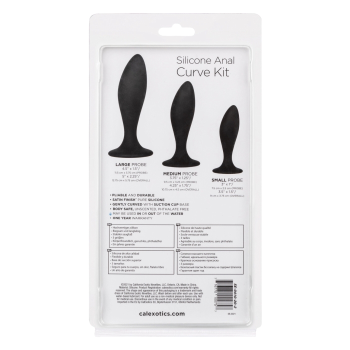 SILICONE ANAL CURVE KIT - BLACK