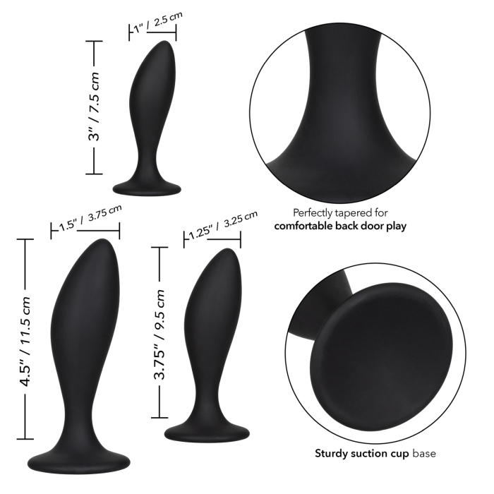 SILICONE ANAL CURVE KIT - BLACK - Click Image to Close