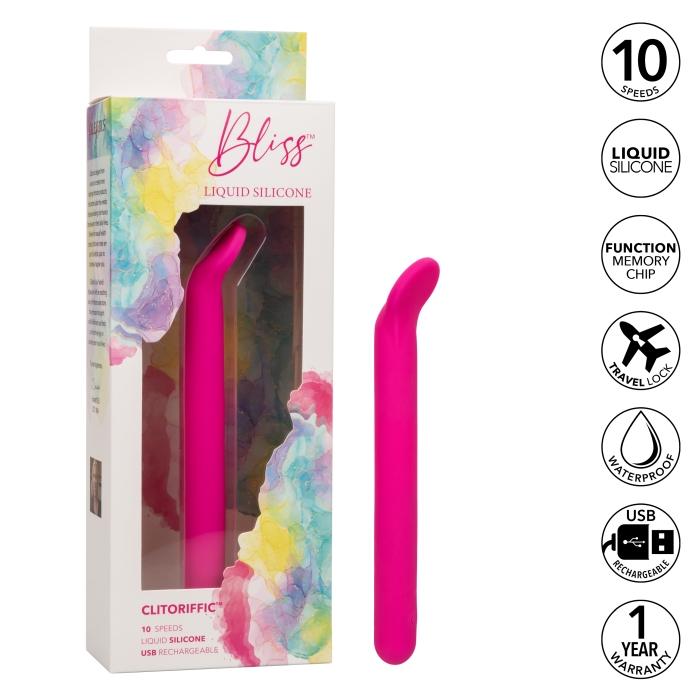 BLISS LIQUID SILICONE CLITORIFFIC 10X VIBE - PINK - Click Image to Close
