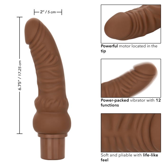 RECHARGEABLE POWER STUD CURVY VIBE - BROWN