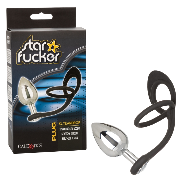 STAR FUCKER XL TEARDROP PLUG - BLACK - Click Image to Close