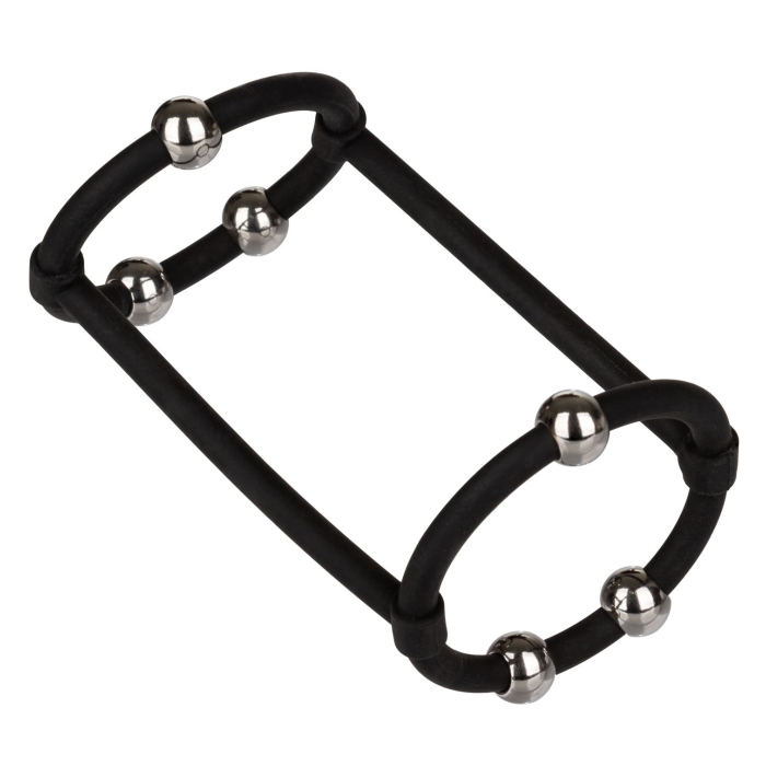 STEEL BEADED SILICONE ENHANCER CAGE - BLACK