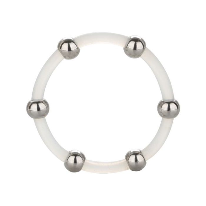 STEEL BEADED SILICONE RING - XLARGE