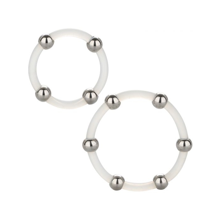 STEEL BEADED SILICONE RING SET