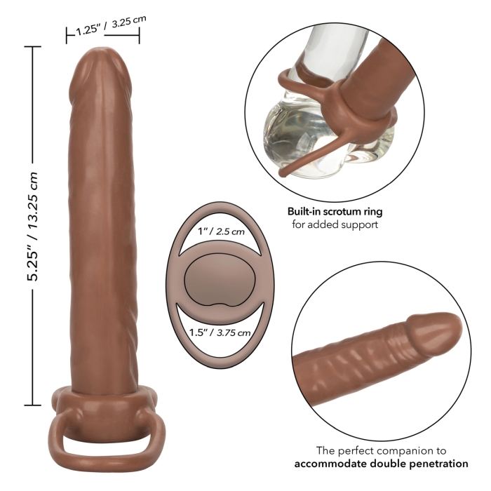 THE ACCOMMODATOR DUAL PENETRATOR - BROWN 5.25" - Click Image to Close