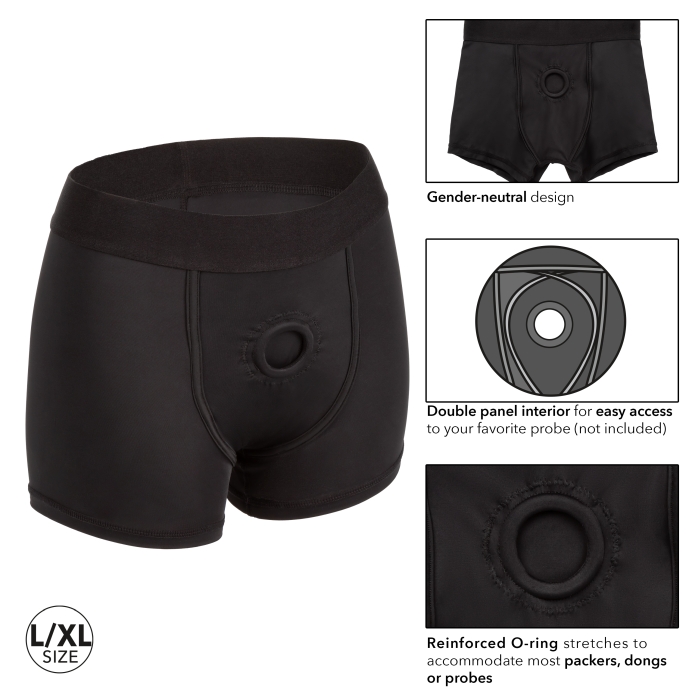 HER ROYAL HARNESS BOXER BRIEF L/XL - BLACK - Click Image to Close