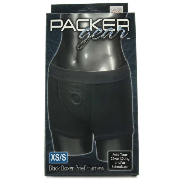 PACKER GEAR BOXER BRIEF HARNESS - BLACK - XS/S