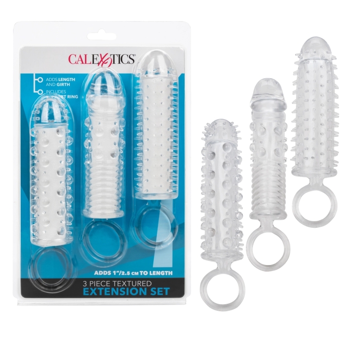 3 PIECE TEXTURED EXTENSION SET - CLEAR - Click Image to Close