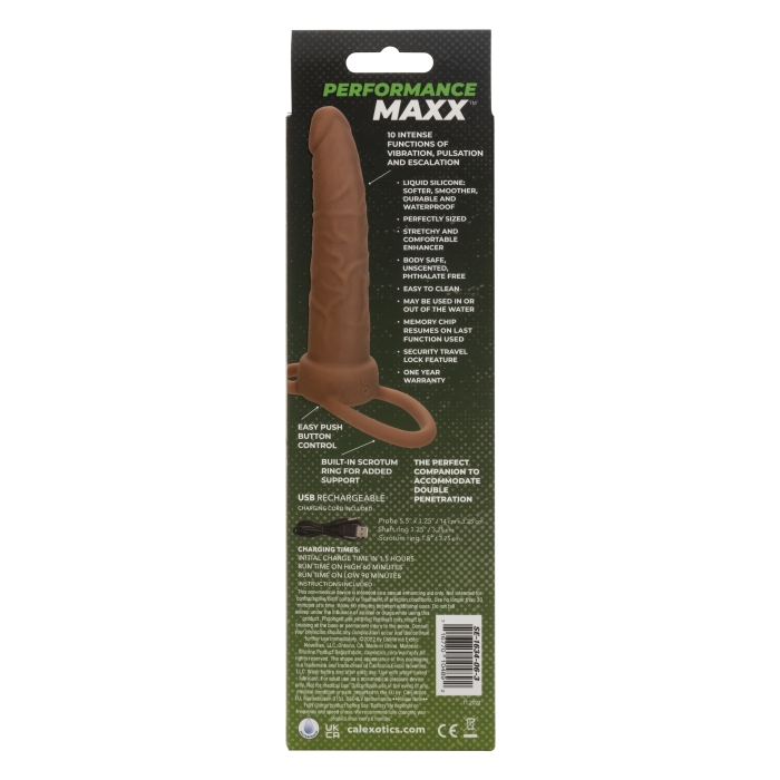 PERFORMANCE MAXX RECHARGEABLE DUAL PENETRATOR - BROWN