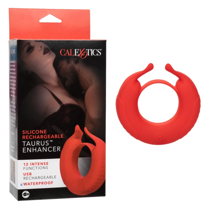 SILICONE RECHARGEABLE TAURUS ENHANCER - RED