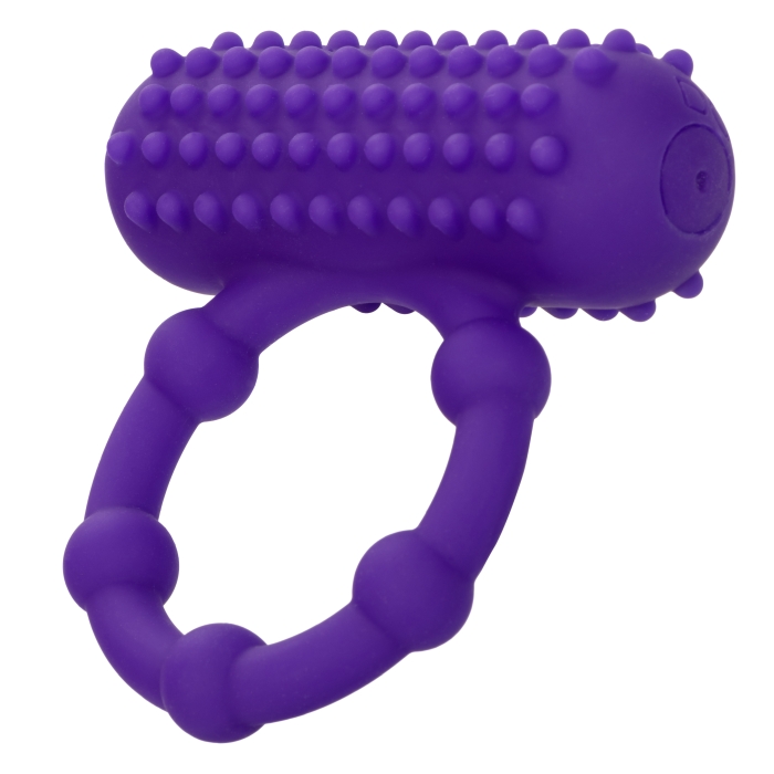SILICONE RECHARGEABLE 5 BEAD MAXIMUS RING - PURPLE - Click Image to Close