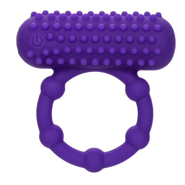 SILICONE RECHARGEABLE 5 BEAD MAXIMUS RING - PURPLE - Click Image to Close