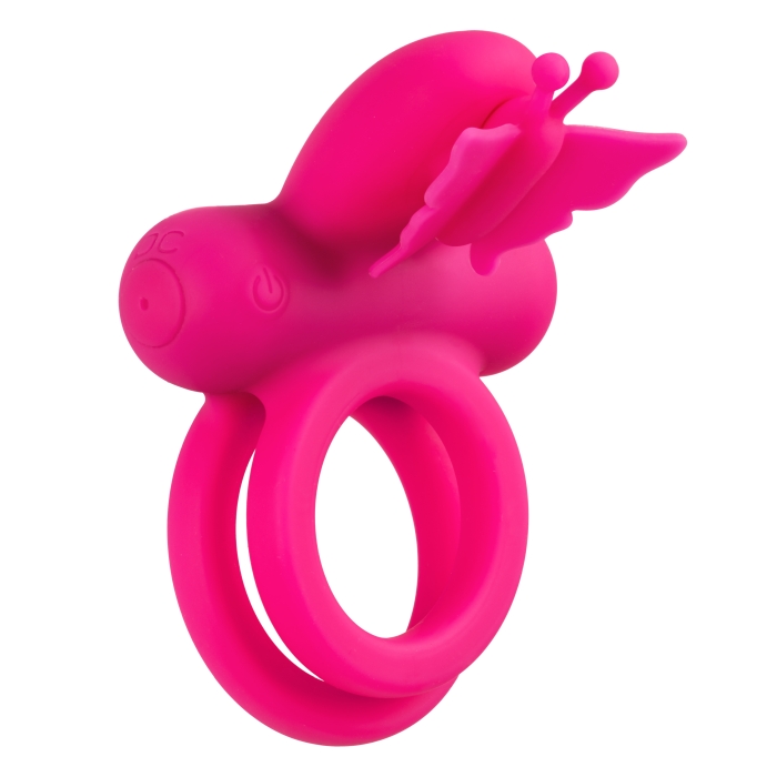 SILICONE RCHRGBL DUAL BUTTERFLY RING - Click Image to Close