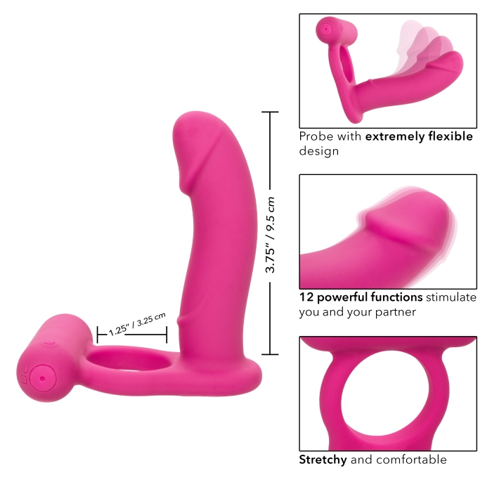SILICONE RECHARGEABLE DOUBLE DIVER - PINK
