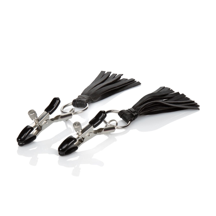 NIPPLE PLAY PLAYFUL TASSELS NIPPLE CLAMPS - BLACK - Click Image to Close