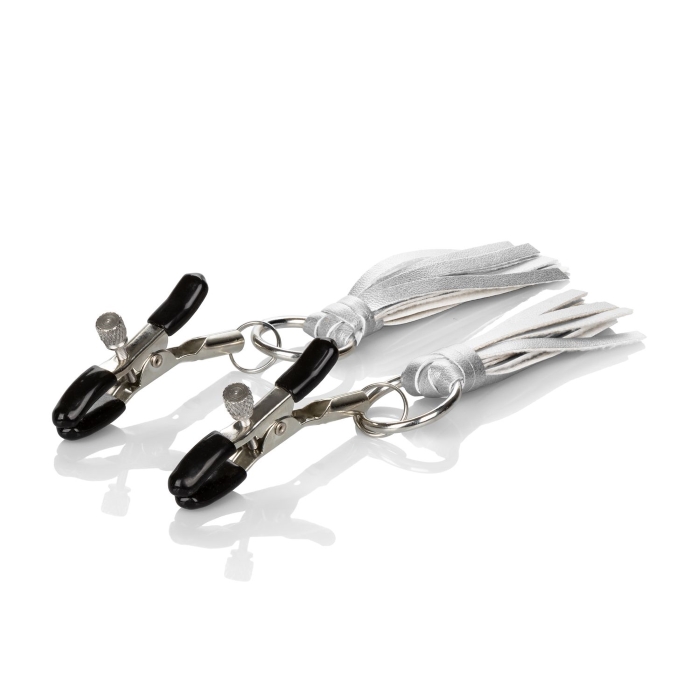 NIPPLE PLAY PLAYFUL TASSELS NIPPLE CLAMPS - SILVER - Click Image to Close