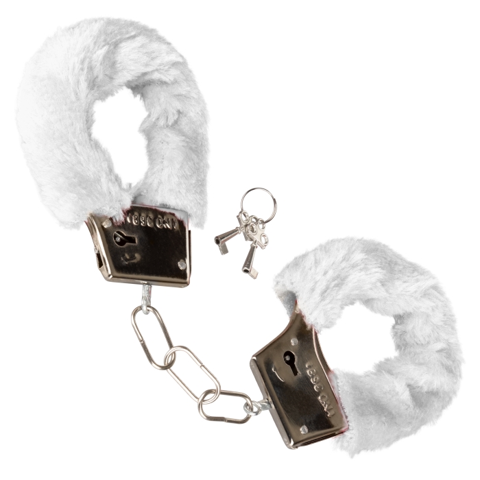 PLAYFUL FURRY CUFFS - WHITE - Click Image to Close