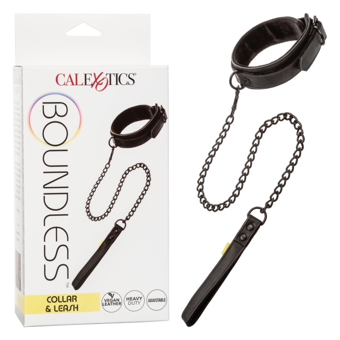 BOUNDLESS COLLAR WITH LEASH - BLACK - Click Image to Close