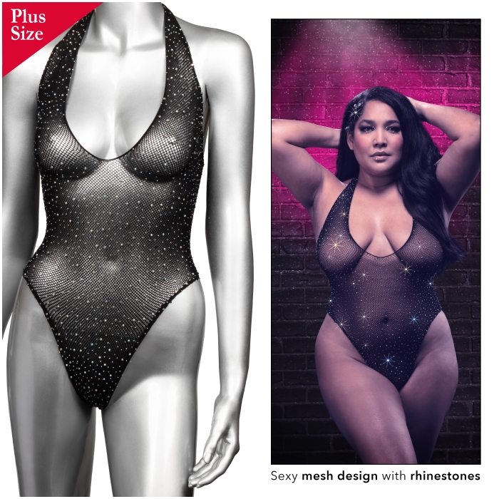 RADIANCE - PLUS SIZE DEEP V BODY SUIT - Click Image to Close