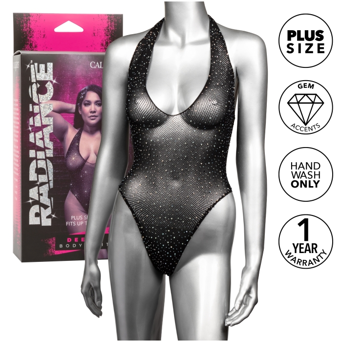 RADIANCE - PLUS SIZE DEEP V BODY SUIT - Click Image to Close