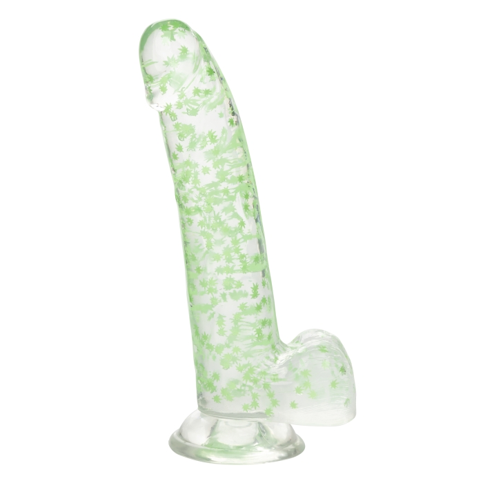 NAUGHTY BITS I LEAF DICK GLOW-IN-THE-DARK WEED LEAF DILDO - Click Image to Close