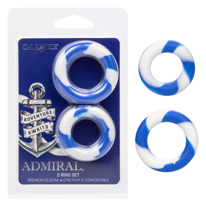 COCK RING BLUE-WHITE ADMIRAL 2 SET