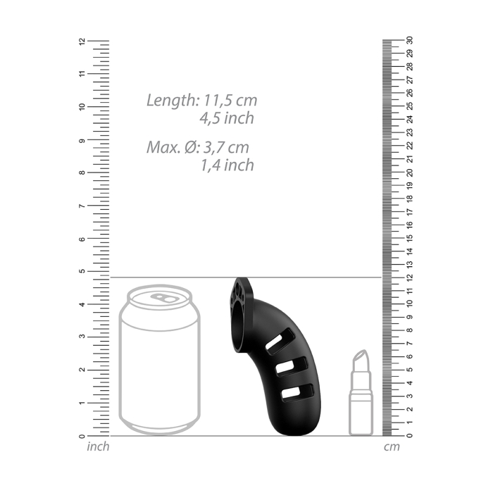MODEL 21 CHASTITY 4.5" SILICONE COCK CAGE - BLACK - Click Image to Close