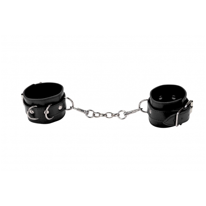 LEATHER CUFFS - BLACK - Click Image to Close
