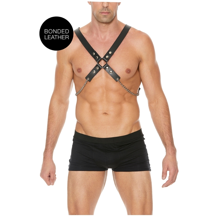 MEN'S CHAIN HARNESS - ONE SIZE - BLACK - Click Image to Close