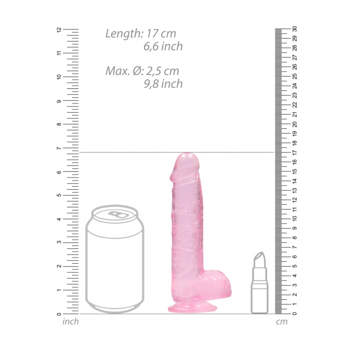 REALISTIC DILDO WITH BALLS 6IN / 15 CM - Click Image to Close