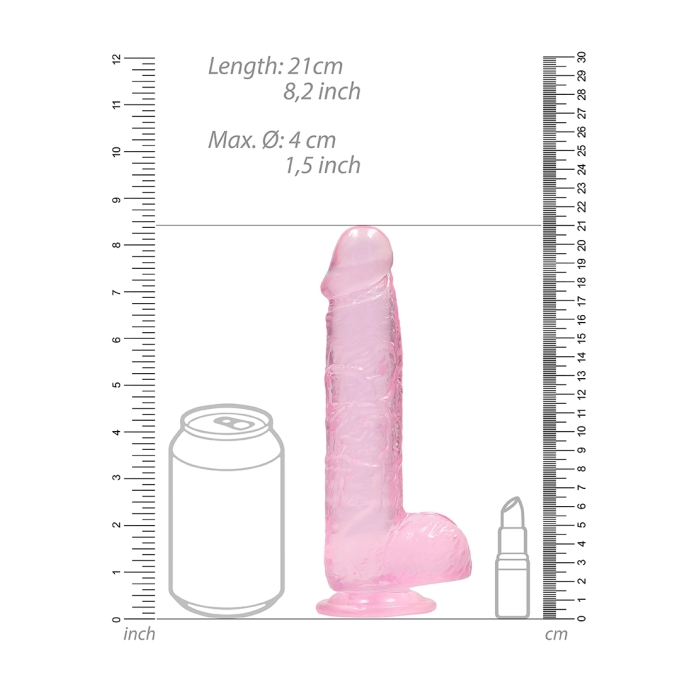 REALISTIC DILDO WITH BALLS 8IN / 19 CM - Click Image to Close