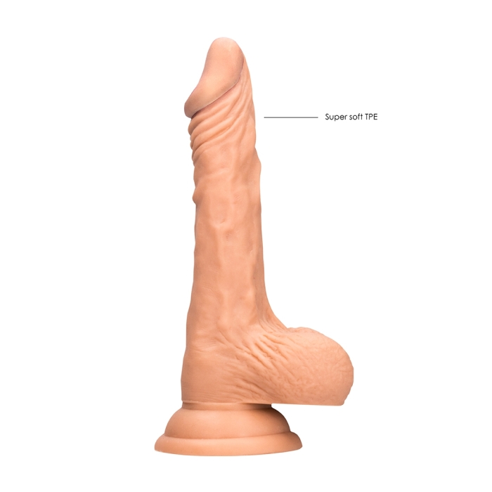 DONG WITH TESTICLES 8IN / 20 CM - FLESH - Click Image to Close